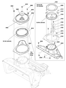 Chute Rotation Group - Manual Diagram and Parts List for 1696552-00 2015 Briggs and Stratton Snow Blower